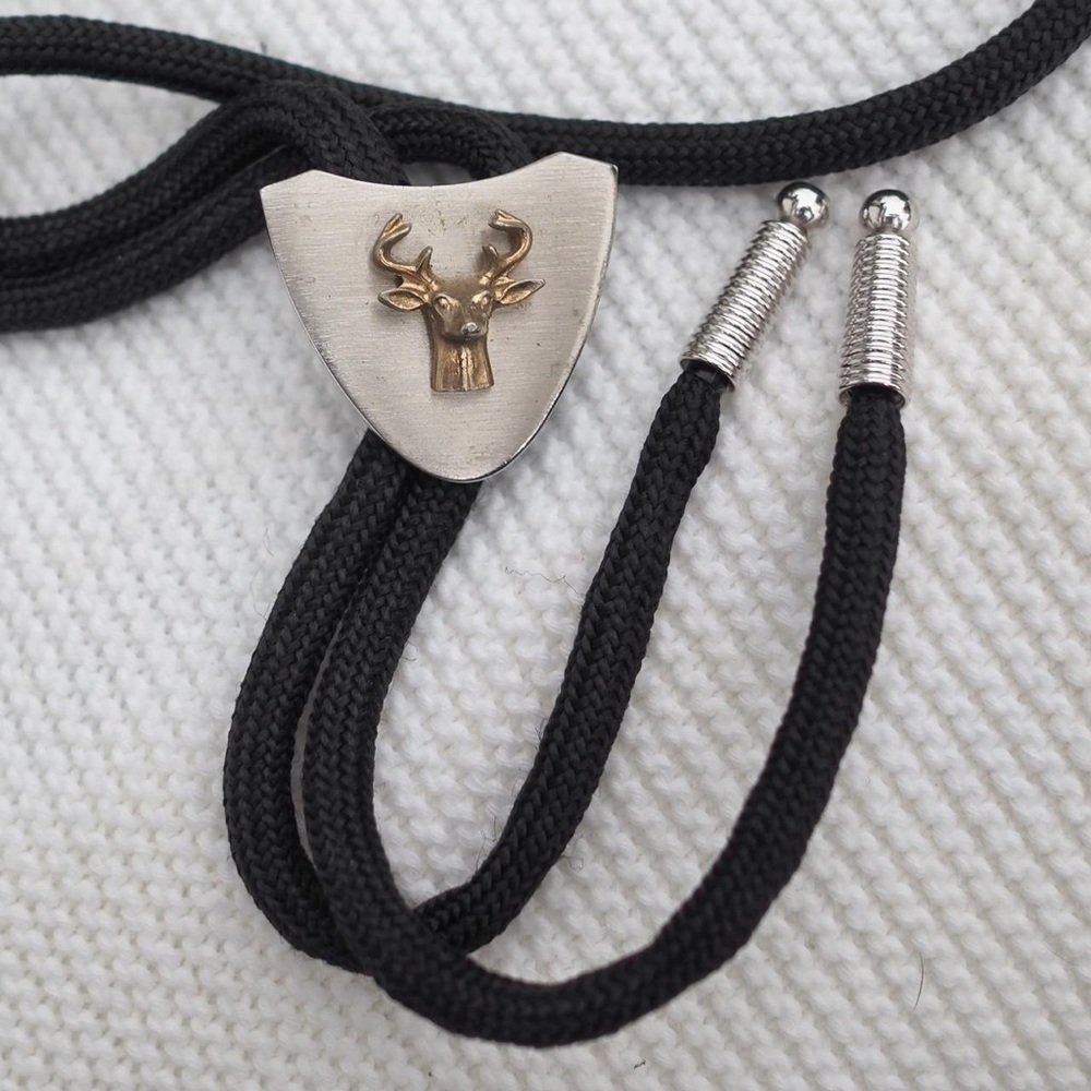 WESTERN COWBOYCORE DEER HEAD BOLO TIE - Picture 5 of 6